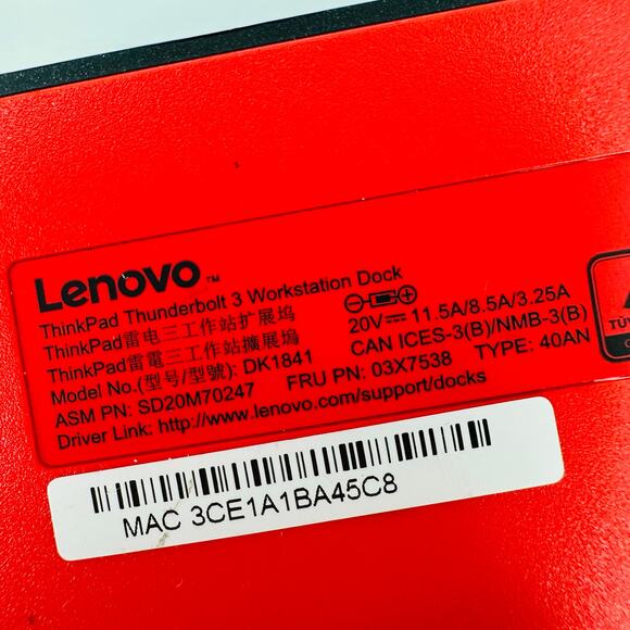 Lenovo ThinkPad Thunderbolt 3 Dock Gen 2 Workstation Dock Gen 2 - Dock Only - Picture 7 of 10